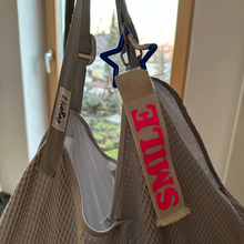 Load image into Gallery viewer, Bag and Keychain "HAPPY" in "NEONPINK"