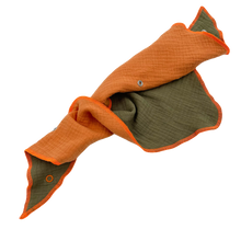 Load image into Gallery viewer, FlyWing Triangular Scarf in the design “ARMY ORANGE”
